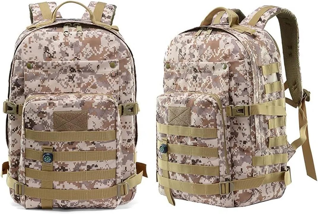 41L Military Tactical Backpack For Men Camping Hiking Trekking Daypack Rucksack Bag MOLLE 3 Day Assault Pack (Desert Digital)