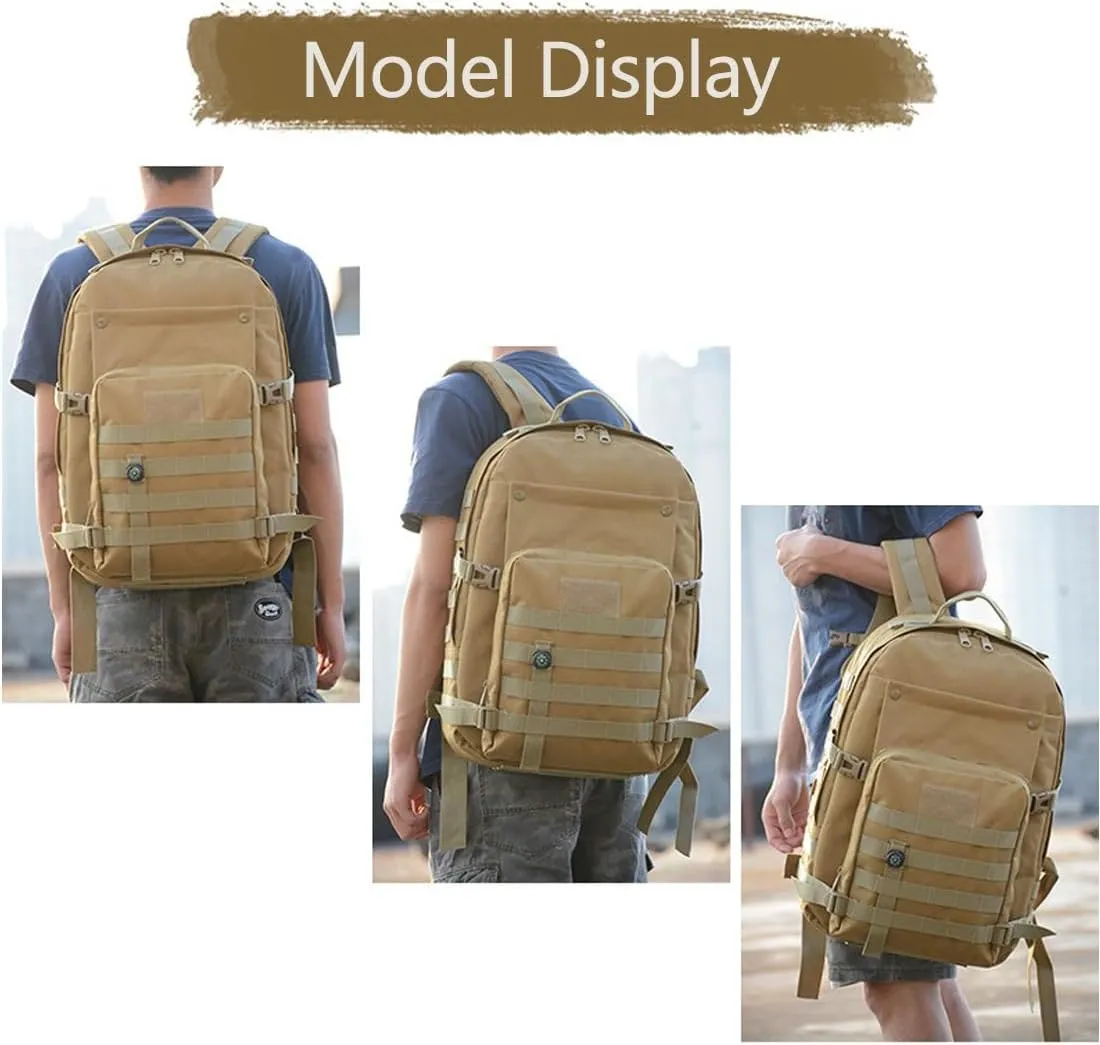41L Military Tactical Backpack For Men Camping Hiking Trekking Daypack Rucksack Bag MOLLE 3 Day Assault Pack (Desert Digital)
