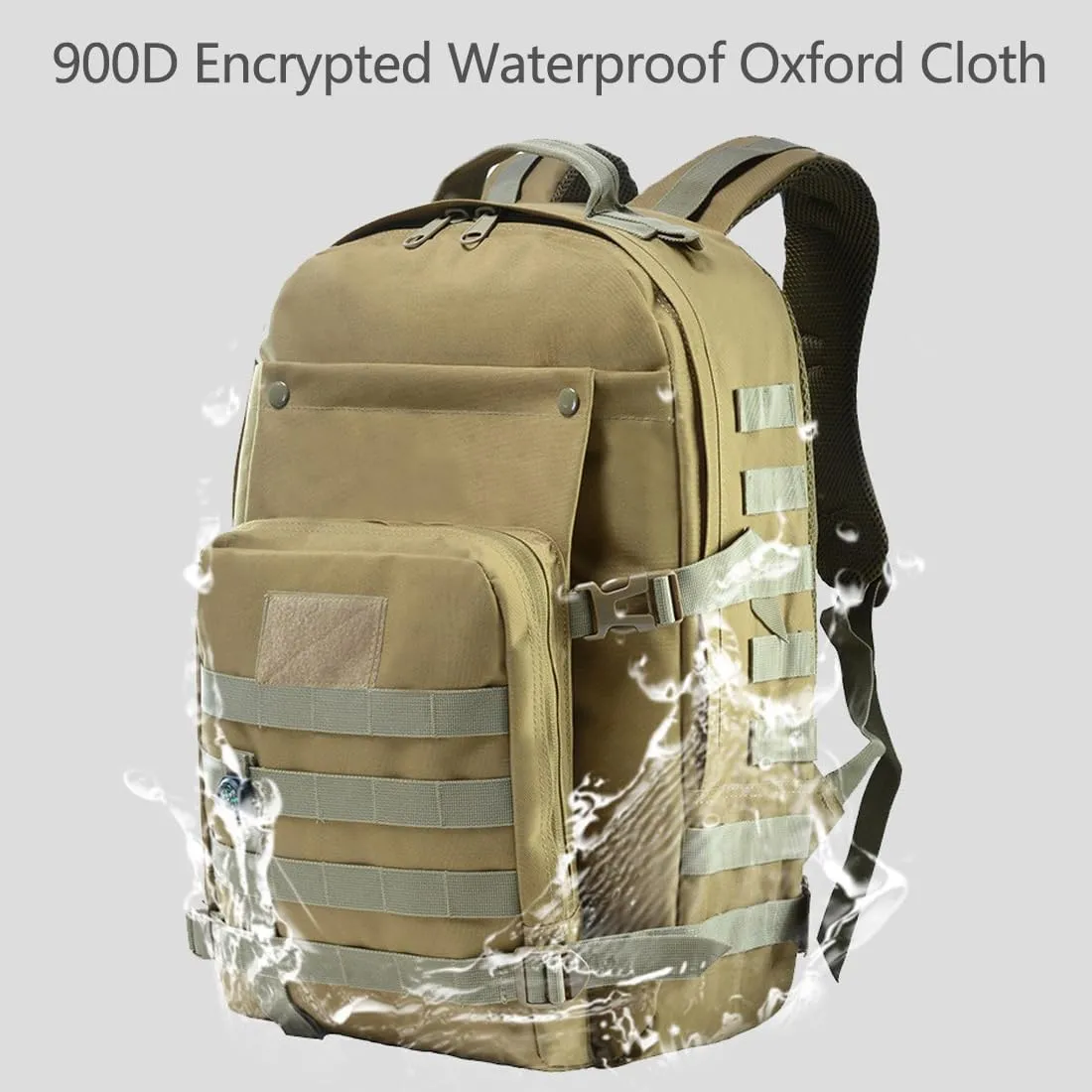 41L Military Tactical Backpack For Men Camping Hiking Trekking Daypack Rucksack Bag MOLLE 3 Day Assault Pack (Desert Digital)