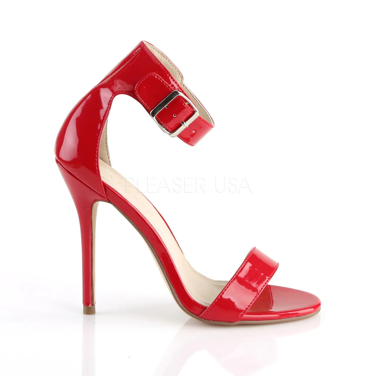 5" Red Sandal W- Buckled Ankle Strap*