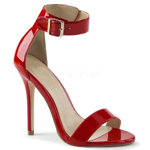 5" Red Sandal W- Buckled Ankle Strap*