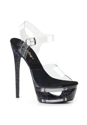 6 1/2" Heel, 1 3/4" Cut Out PF Ankle Strap Sandal