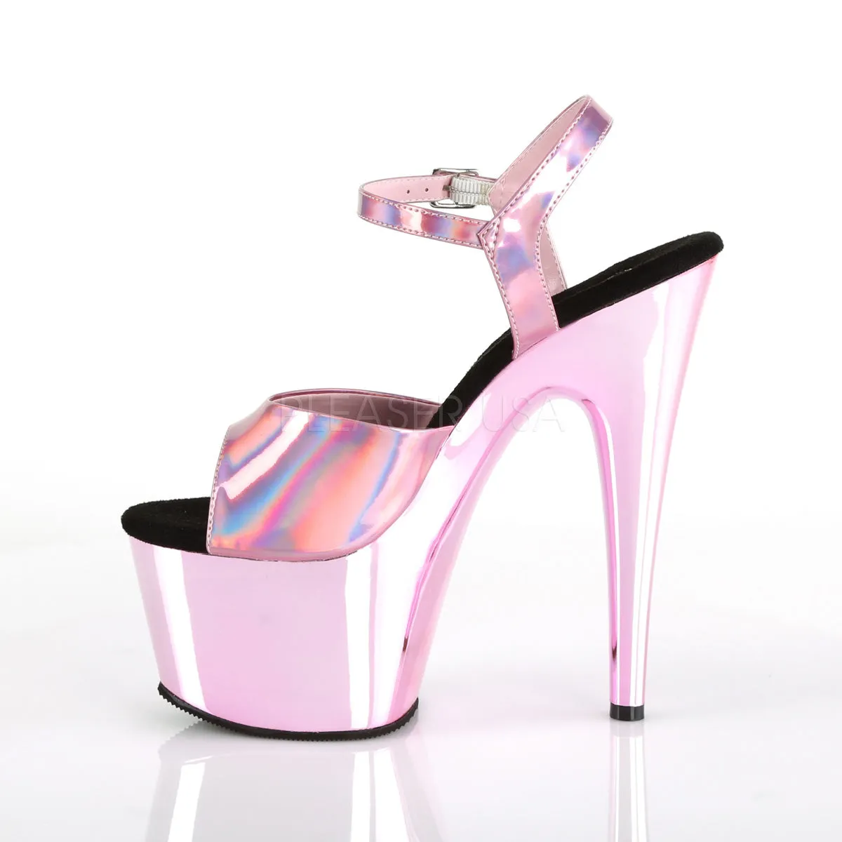 7 Inch Heel ADORE-709HGCH Baby Pink Hologram