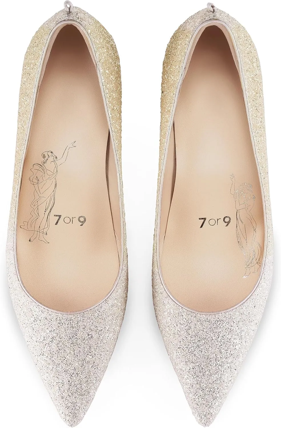 7or9 Nude Heels for Women Comfortable Women’s Pumps Breathable Lambskin White Heels Closed Toe Dressy Prom Heels 2"