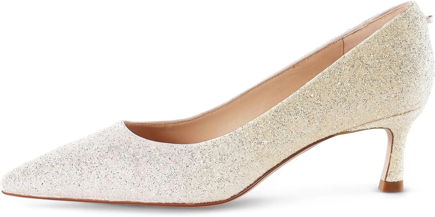 7or9 Nude Heels for Women Comfortable Women’s Pumps Breathable Lambskin White Heels Closed Toe Dressy Prom Heels 2"