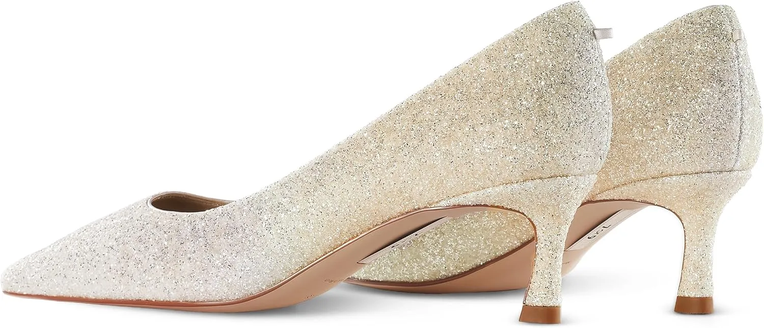 7or9 Nude Heels for Women Comfortable Women’s Pumps Breathable Lambskin White Heels Closed Toe Dressy Prom Heels 2"