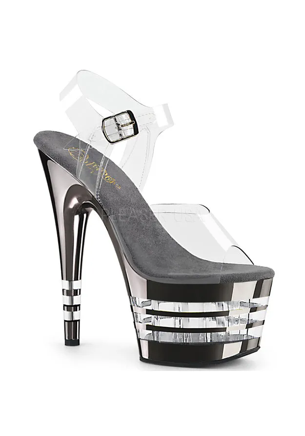 7" Heel, 2 3/4" Lined PF Ankle Strap Sandal