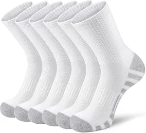 Airacker Athletic Socks Sport Running Calf Socks Performance Cushioned Breathable Crew Socks for Men Women(6 Pairs)