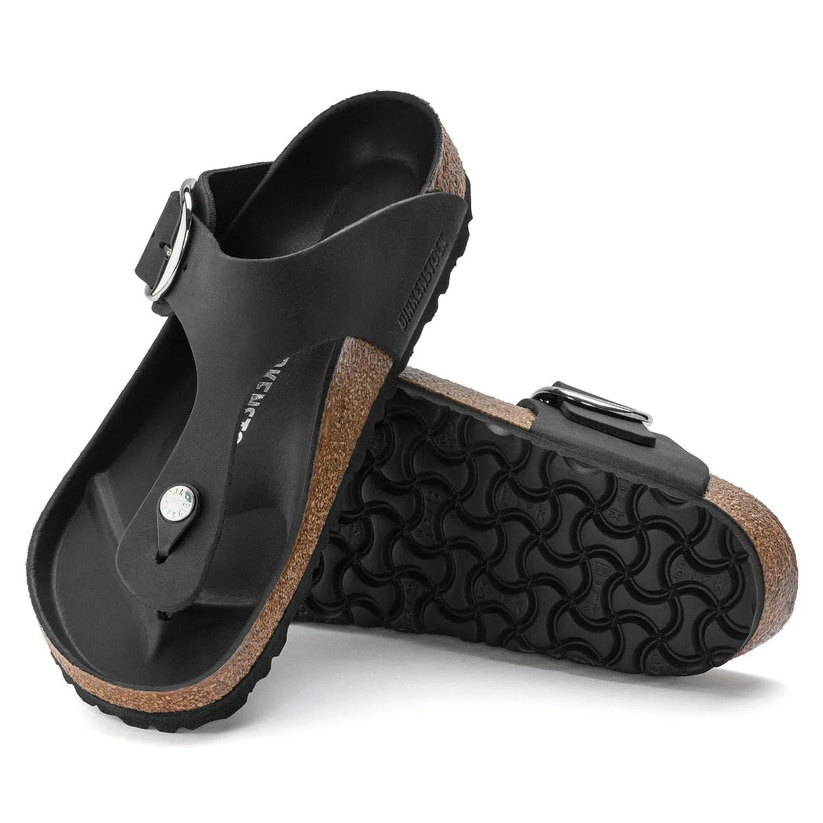 Birkenstock 1023334 Women's Gizeh Big Buckle Black Oiled Leather