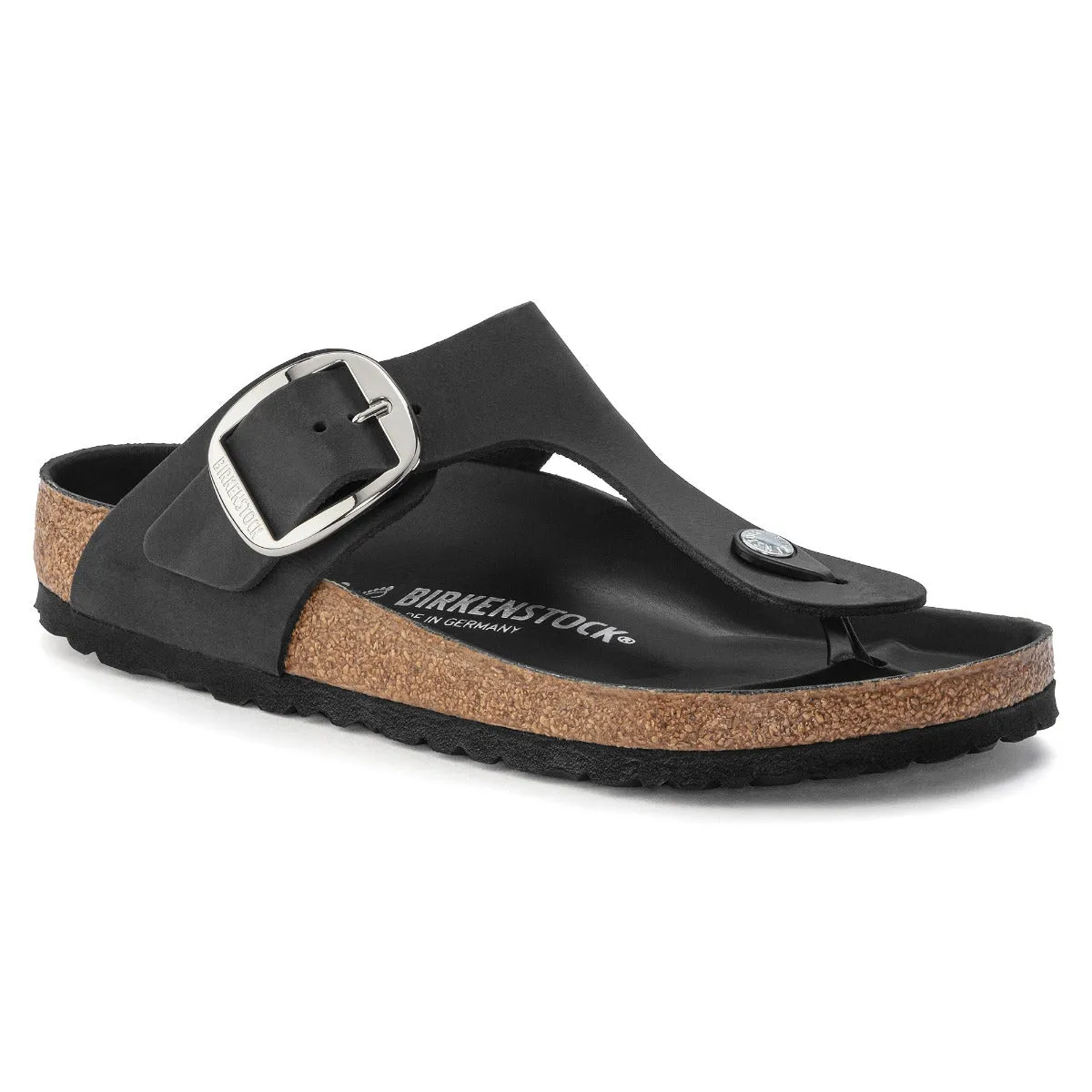 Birkenstock 1023334 Women's Gizeh Big Buckle Black Oiled Leather