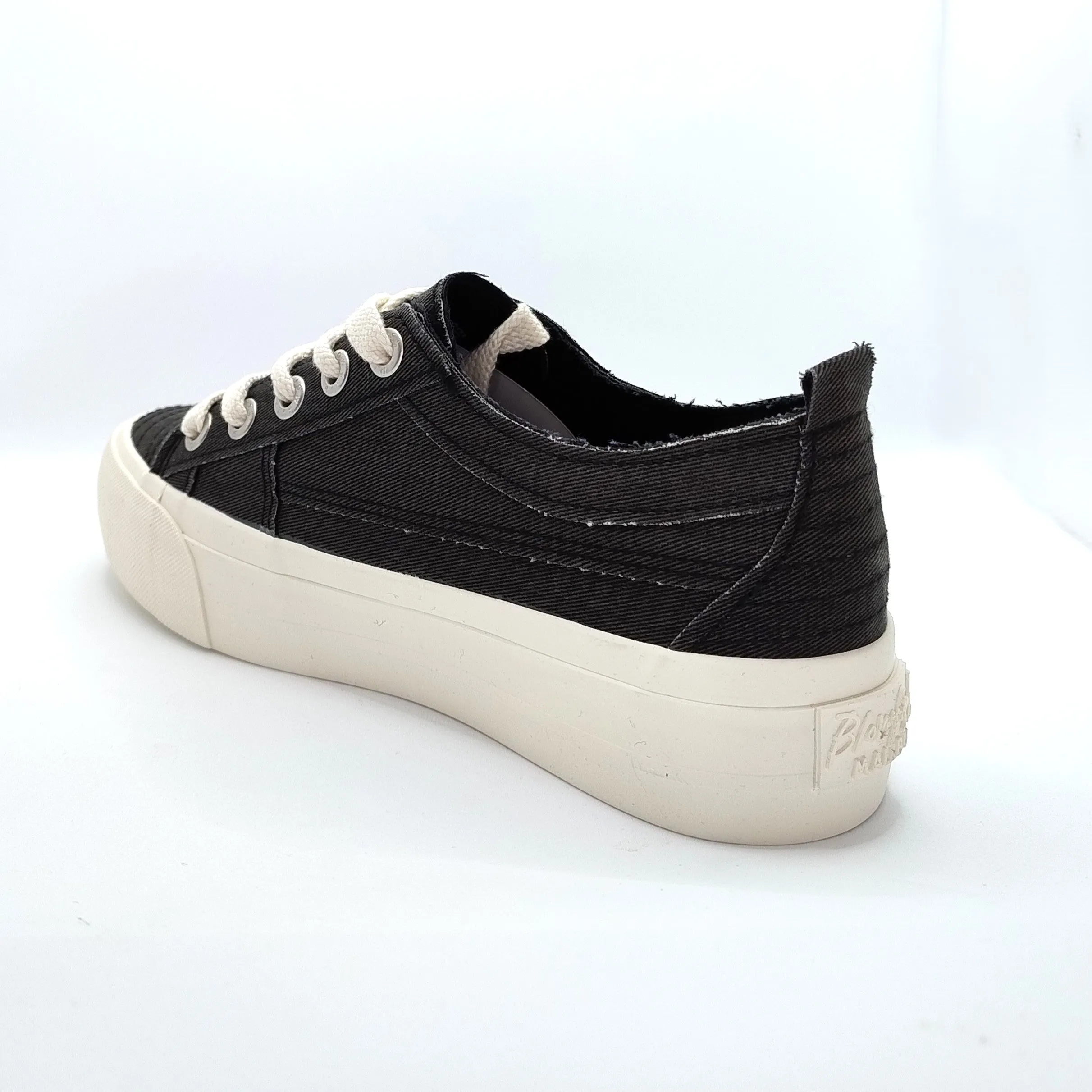 Blowfish Malibu Sadie Sun Women's Floral Embroidered Lace Up Platform Trainer Black