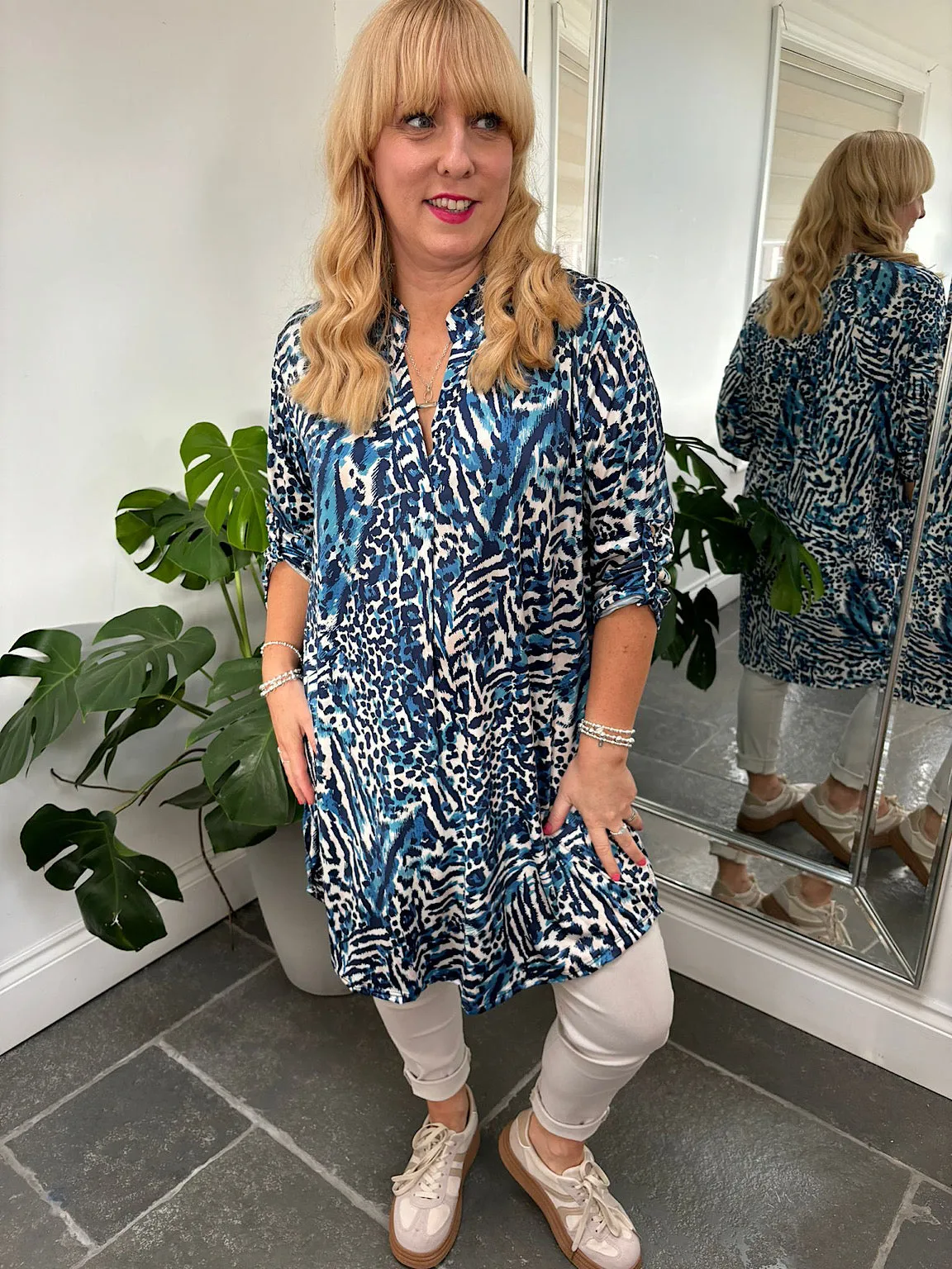 Blue Multi Animal Tunic Gloria