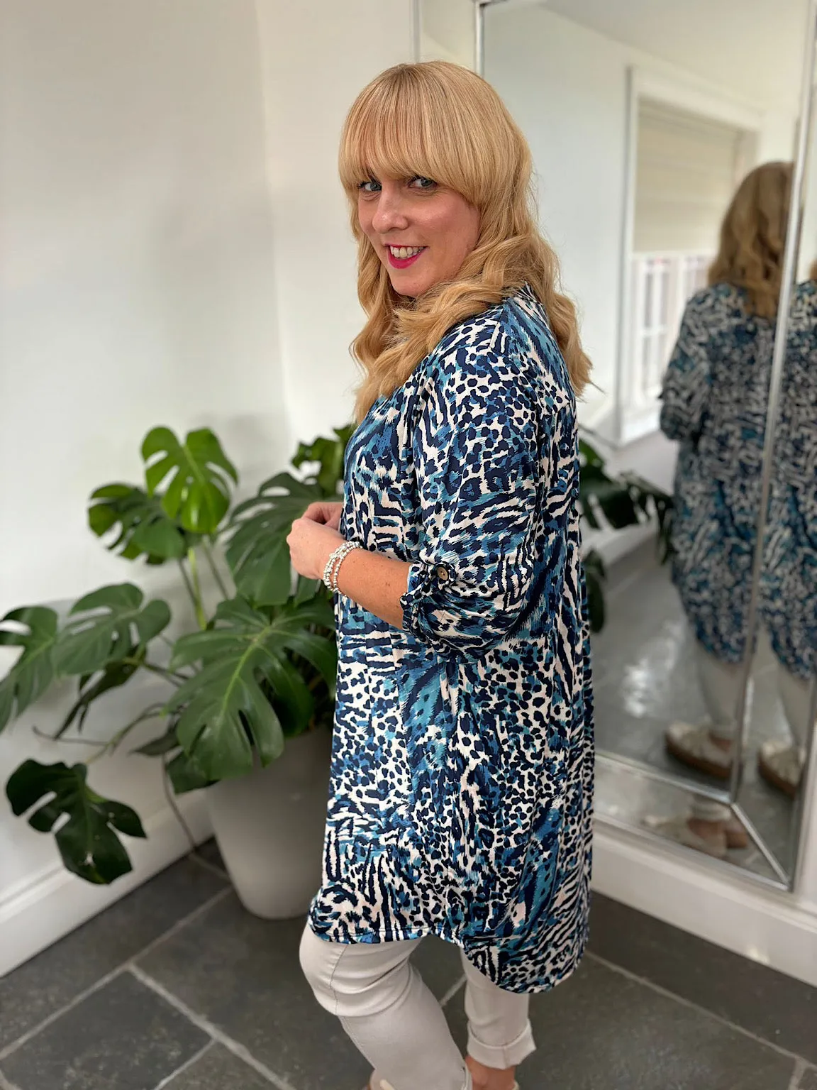 Blue Multi Animal Tunic Gloria