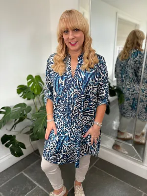 Blue Multi Animal Tunic Gloria