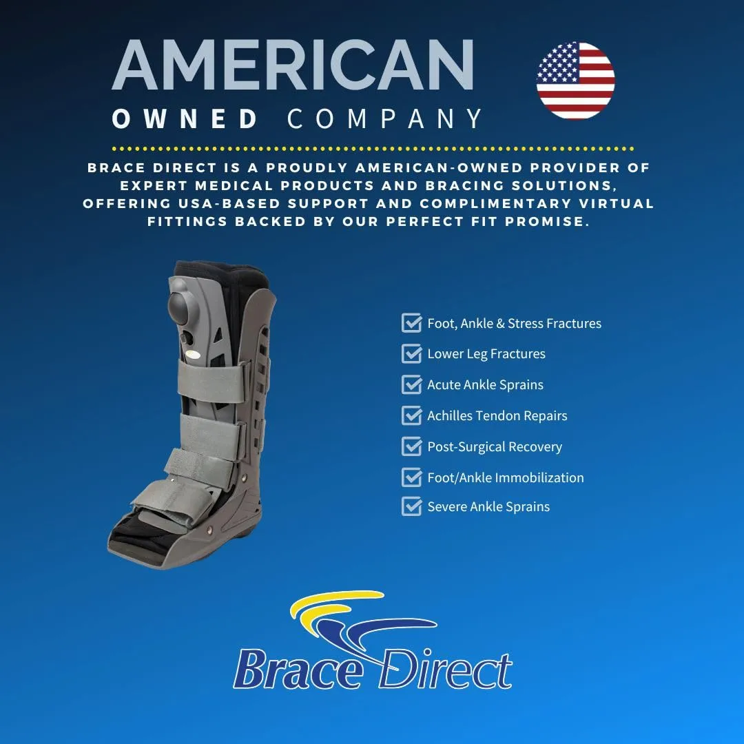 Brace Direct Tall Air CAM Walker Boot – Orthopedic Full-Shell Walking Boot with Air Pump for Foot & Ankle Fractures, Sprains & Achilles Recovery PDAC L4360/L4361 – Medium (US Shoe Men 8-10 /