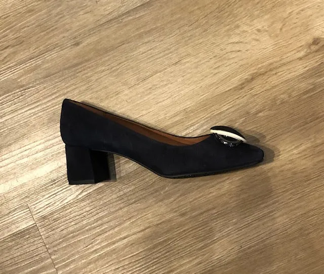 BRENDA ZARO 4196 ANTE BALTICO H. REBECA PUMP BLOCK HEEL NAVY SUEDE