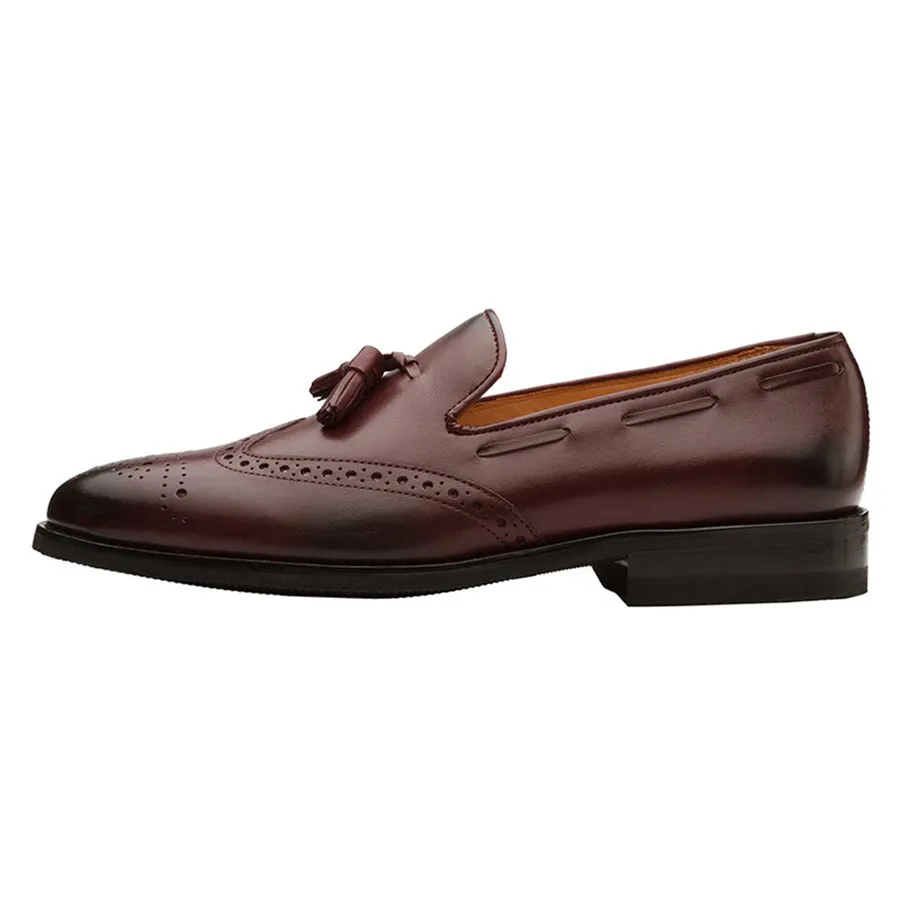 Burgundy Tassel Wingcap Loafer