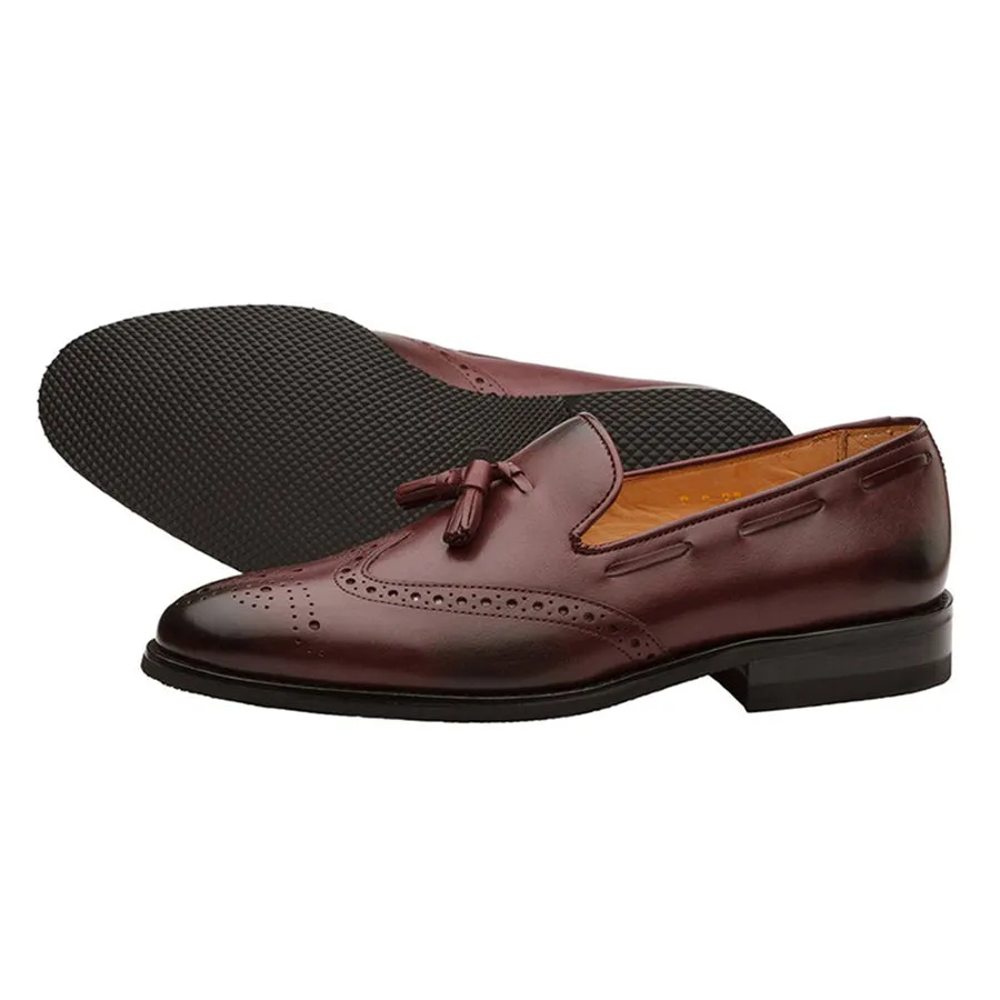 Burgundy Tassel Wingcap Loafer
