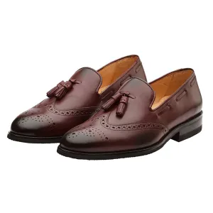 Burgundy Tassel Wingcap Loafer