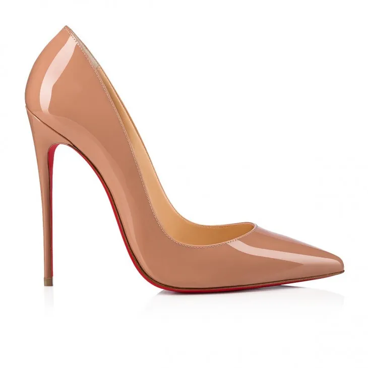 CHRISTIAN LOUBOUTIN SO KATE 120 PATENT CALF NUDE PUMPS