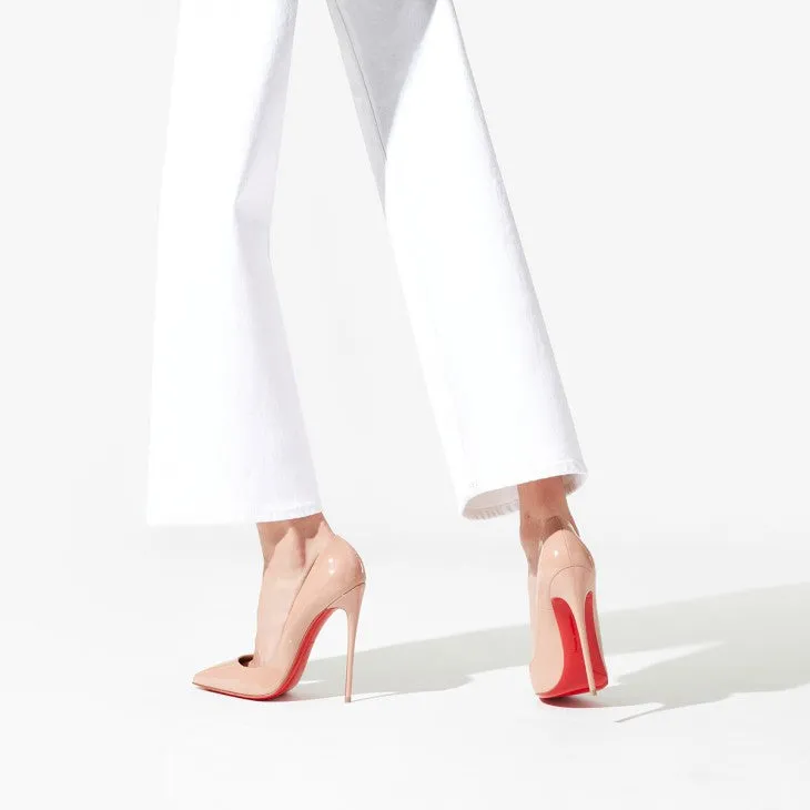 CHRISTIAN LOUBOUTIN SO KATE 120 PATENT CALF NUDE PUMPS