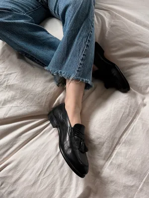 Classic Italian Black Tassel Loafer