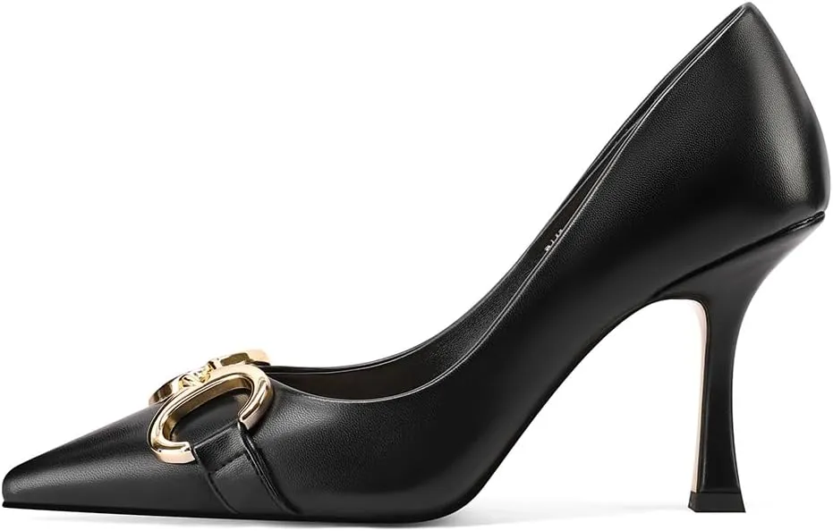 Closed Toe High Heels, Womens Pointed Toe Slip On Stiletto Pumps, Elegant Pointy Heels Dress Shoes Weeding Comfortable Pump Shoes
