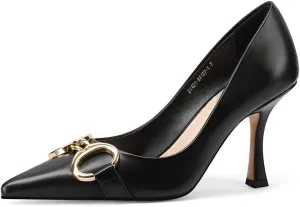 Closed Toe High Heels, Womens Pointed Toe Slip On Stiletto Pumps, Elegant Pointy Heels Dress Shoes Weeding Comfortable Pump Shoes