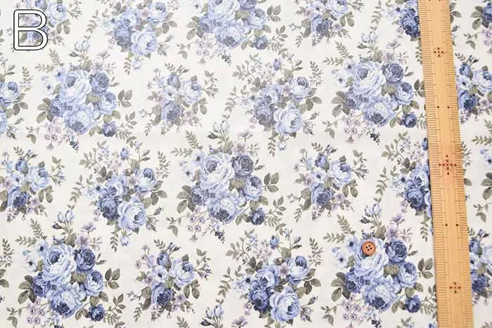 Cotton Oxford Print Laminated Fabric ＜Matte Finish＞ Flower