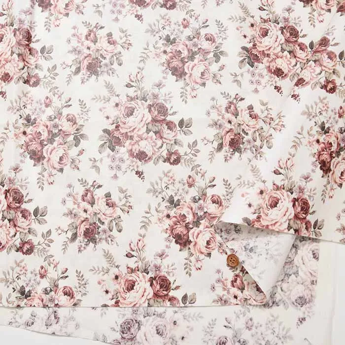 Cotton Oxford Print Laminated Fabric ＜Matte Finish＞ Flower
