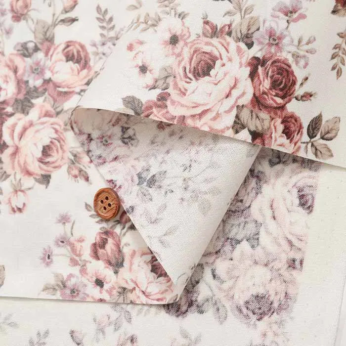 Cotton Oxford Print Laminated Fabric ＜Matte Finish＞ Flower
