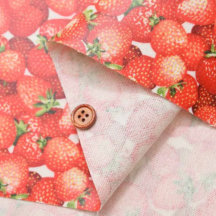 Cotton Oxford Print Laminated Fabric (Matte) - Strawberry