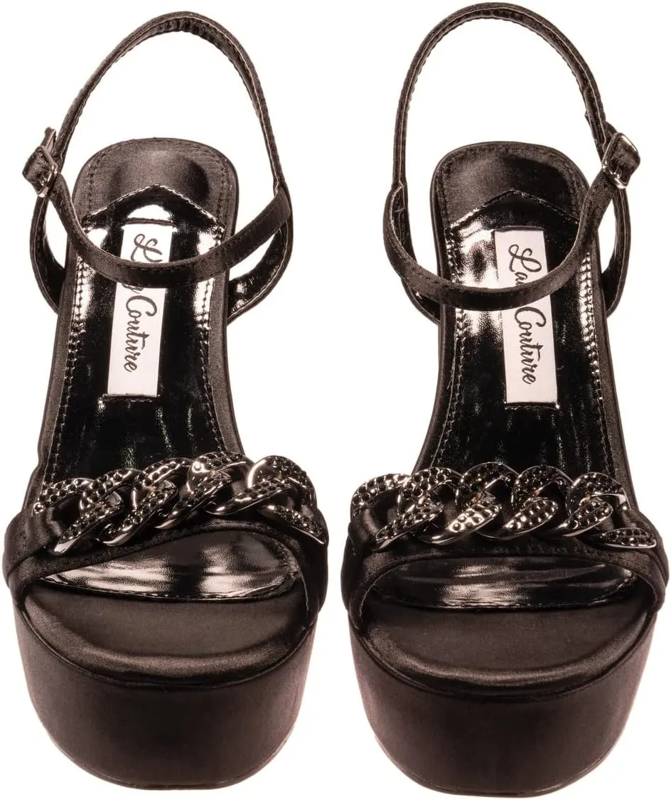 Dance Platform Sandal with Chain Ornament