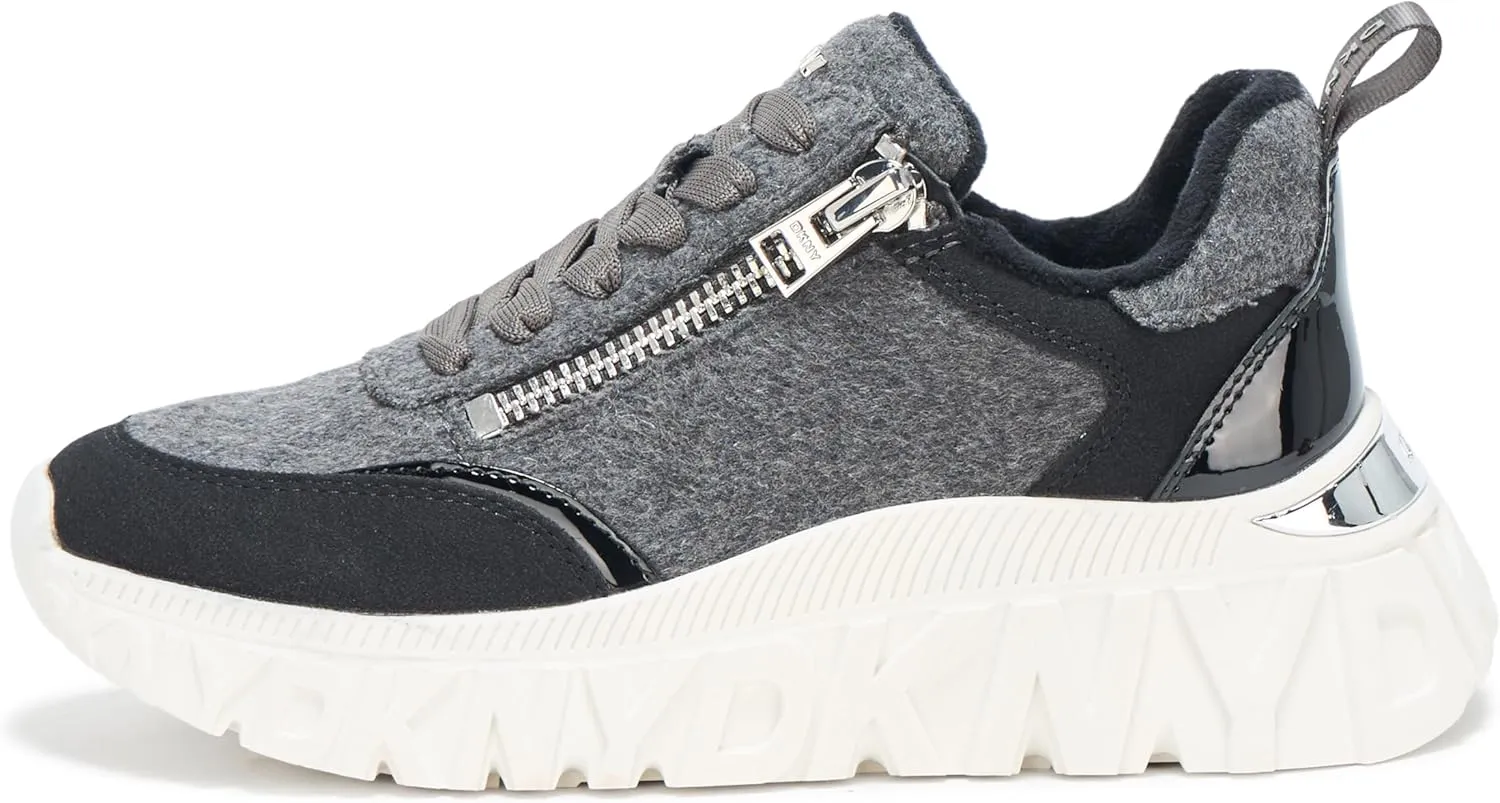 DKNY Women's Lakelyn Platform Sneaker with Side Zipper