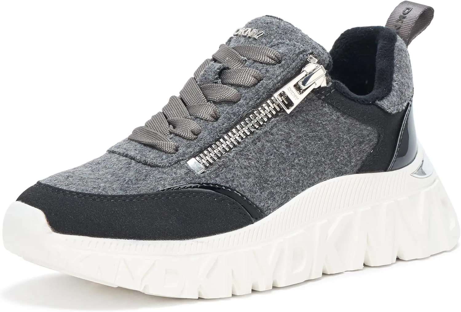 DKNY Women's Lakelyn Platform Sneaker with Side Zipper
