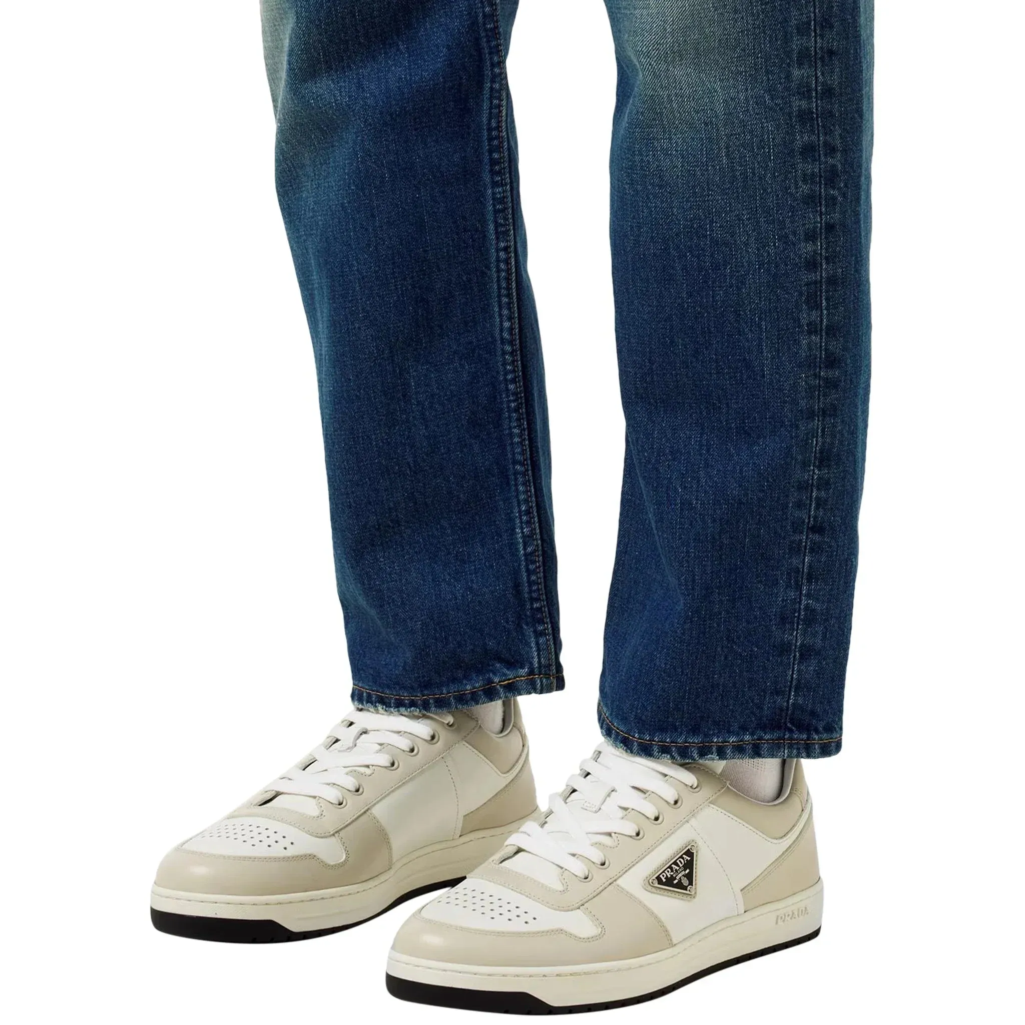 Downtown Leather Low Top White Grey Sneaker