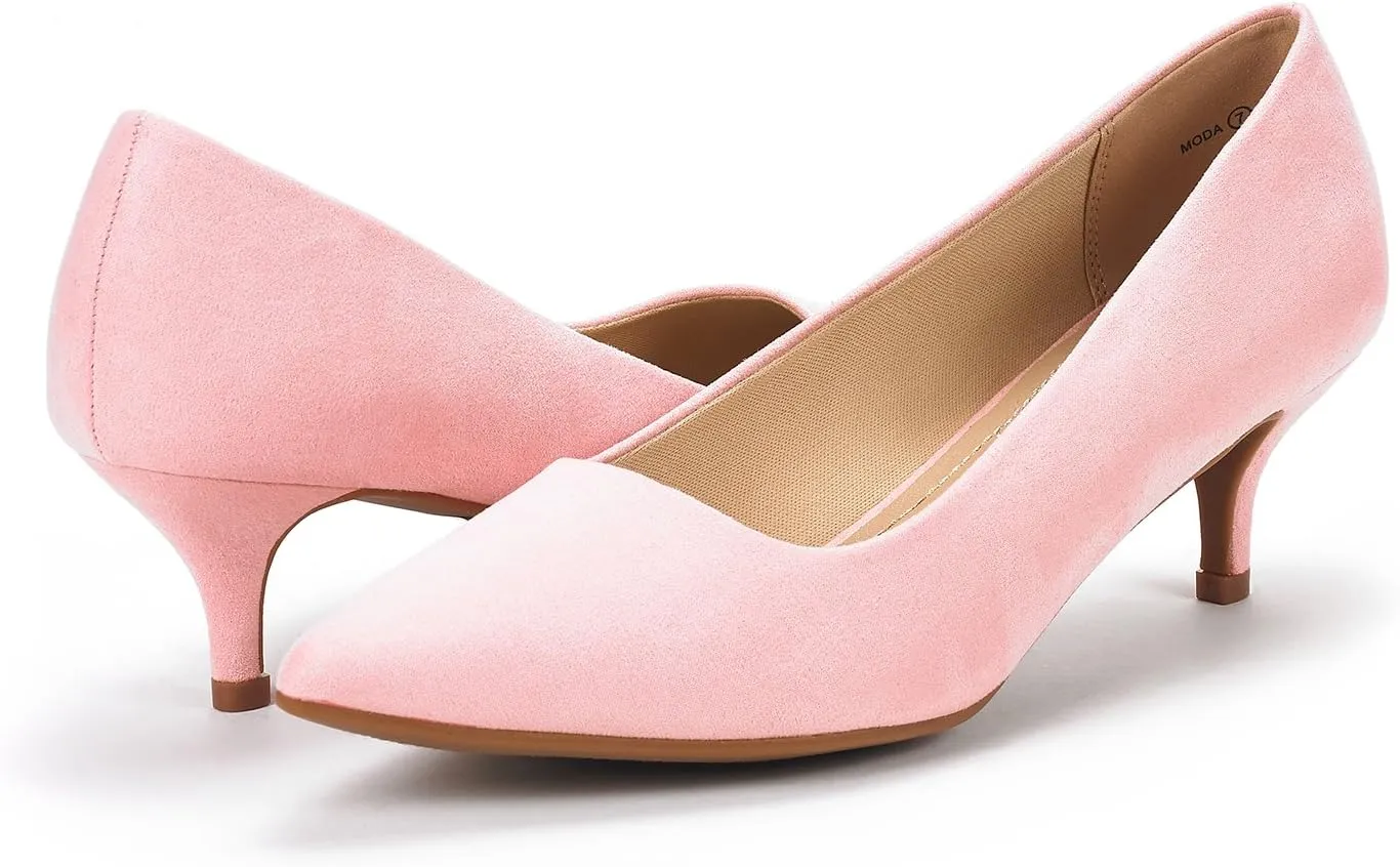 DREAM PAIRS Women's Pumps Kitten Heel Pointed Toe Shoes for Women Comfortable Office Work Dress Shoes