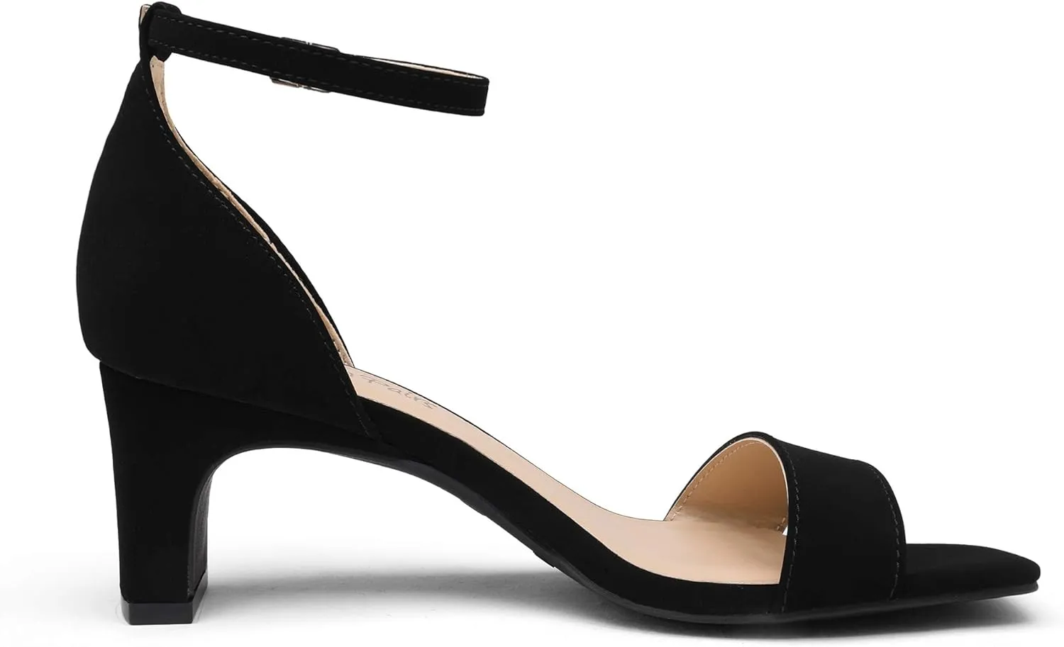 DREAM PAIRS Women's Square Toe Low Block Chunky Heels Open Toe Ankle Strap Dress Pump Shoes