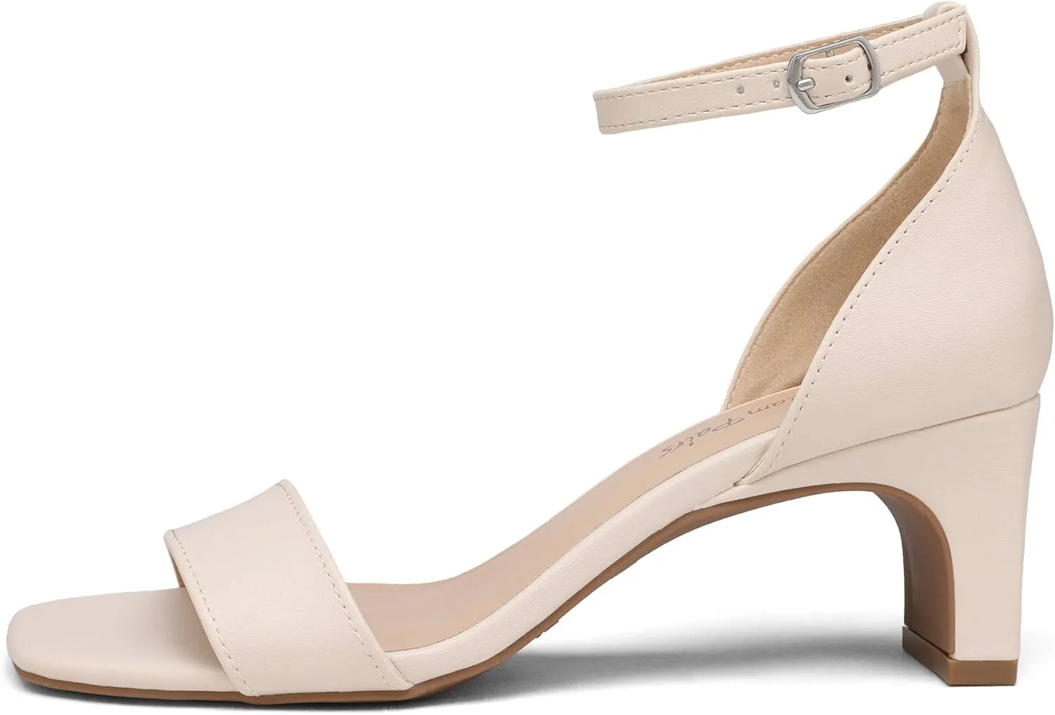 DREAM PAIRS Women's Square Toe Low Block Chunky Heels Open Toe Ankle Strap Dress Pump Shoes