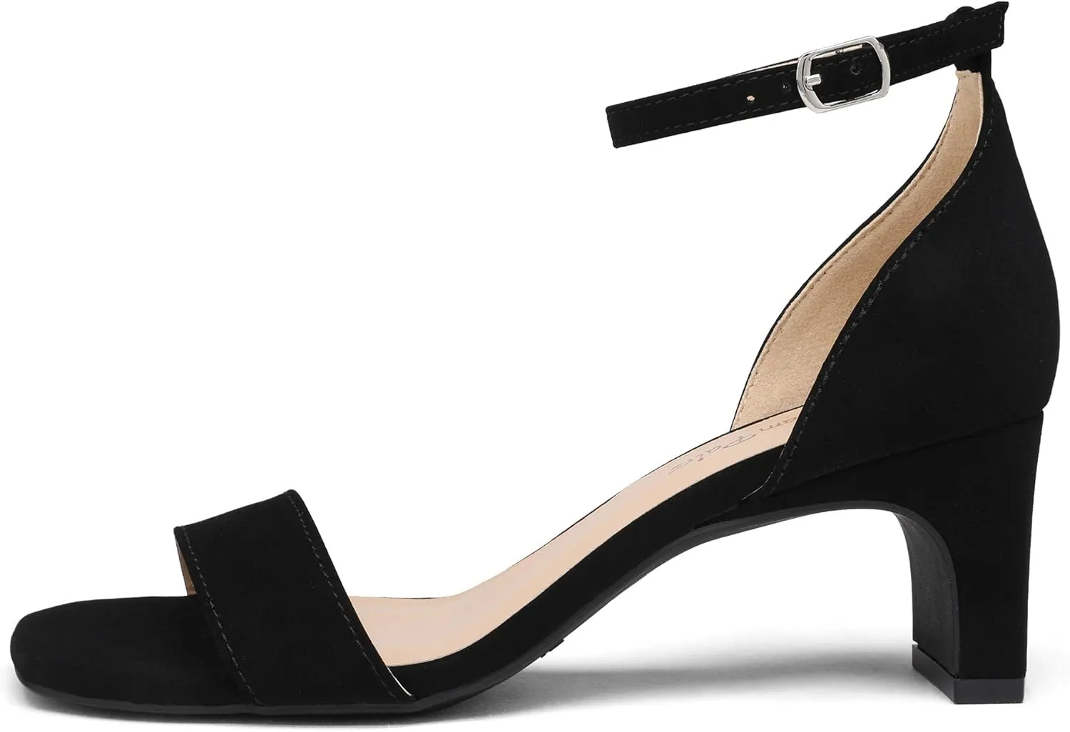 DREAM PAIRS Women's Square Toe Low Block Chunky Heels Open Toe Ankle Strap Dress Pump Shoes