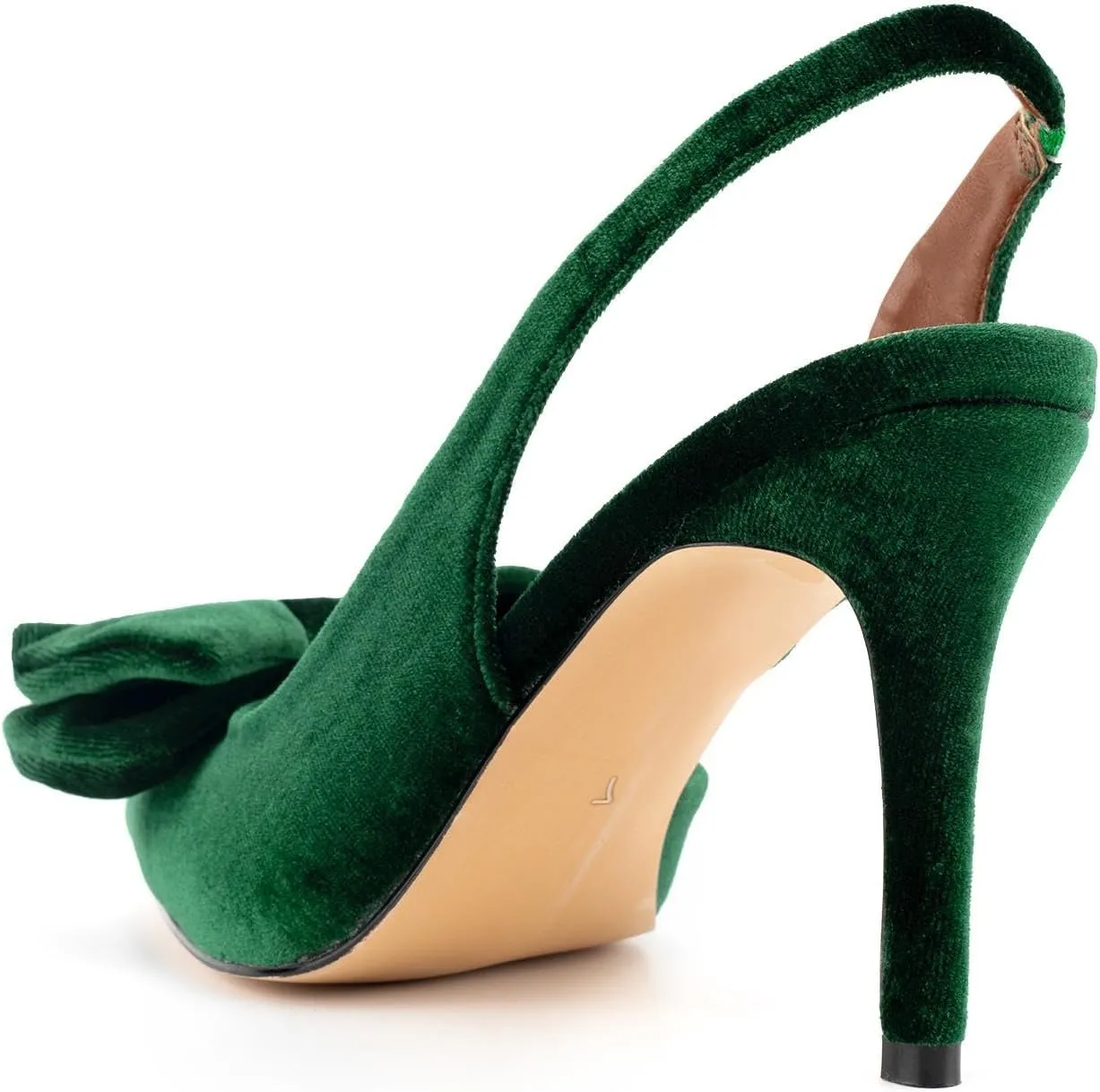DREAMCIA Bow Slingback Kitten Heels Pumps Pointed Closed Toe Stiletto Heeled Sandals Bowknot Dress Wedding Party Shoes
