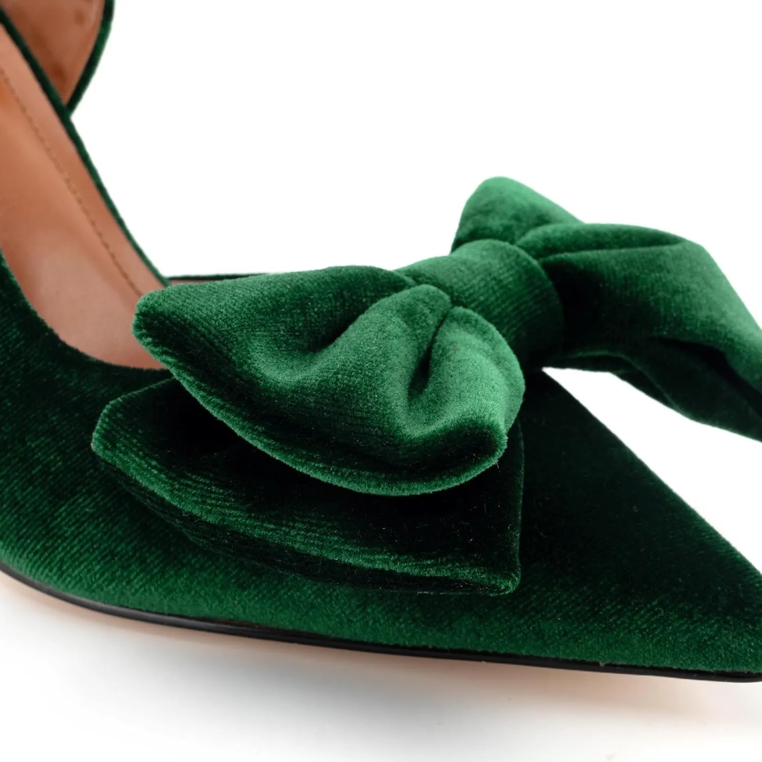 DREAMCIA Bow Slingback Kitten Heels Pumps Pointed Closed Toe Stiletto Heeled Sandals Bowknot Dress Wedding Party Shoes