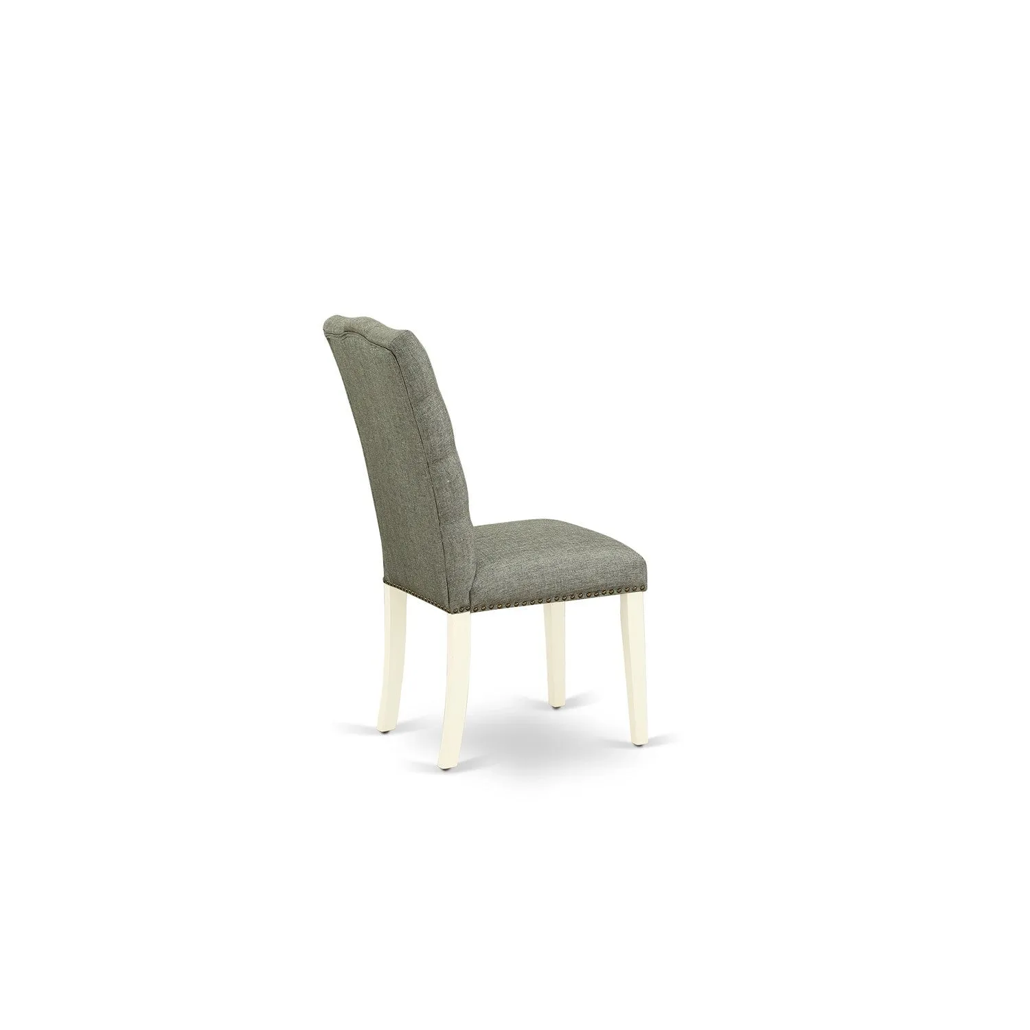 East West Furniture OXEL3-LWH-07 3 Piece Kitchen Table Set for Small Spaces Contains a Square Dining Room Table and 2 Gray Linen Fabric Upholstered Chairs, 36x36 Inch, Linen White
