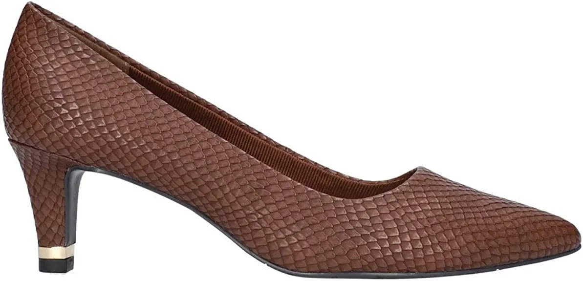 Easy Street Pointed Women's Pump 6.5 C/D US Tan-Snake