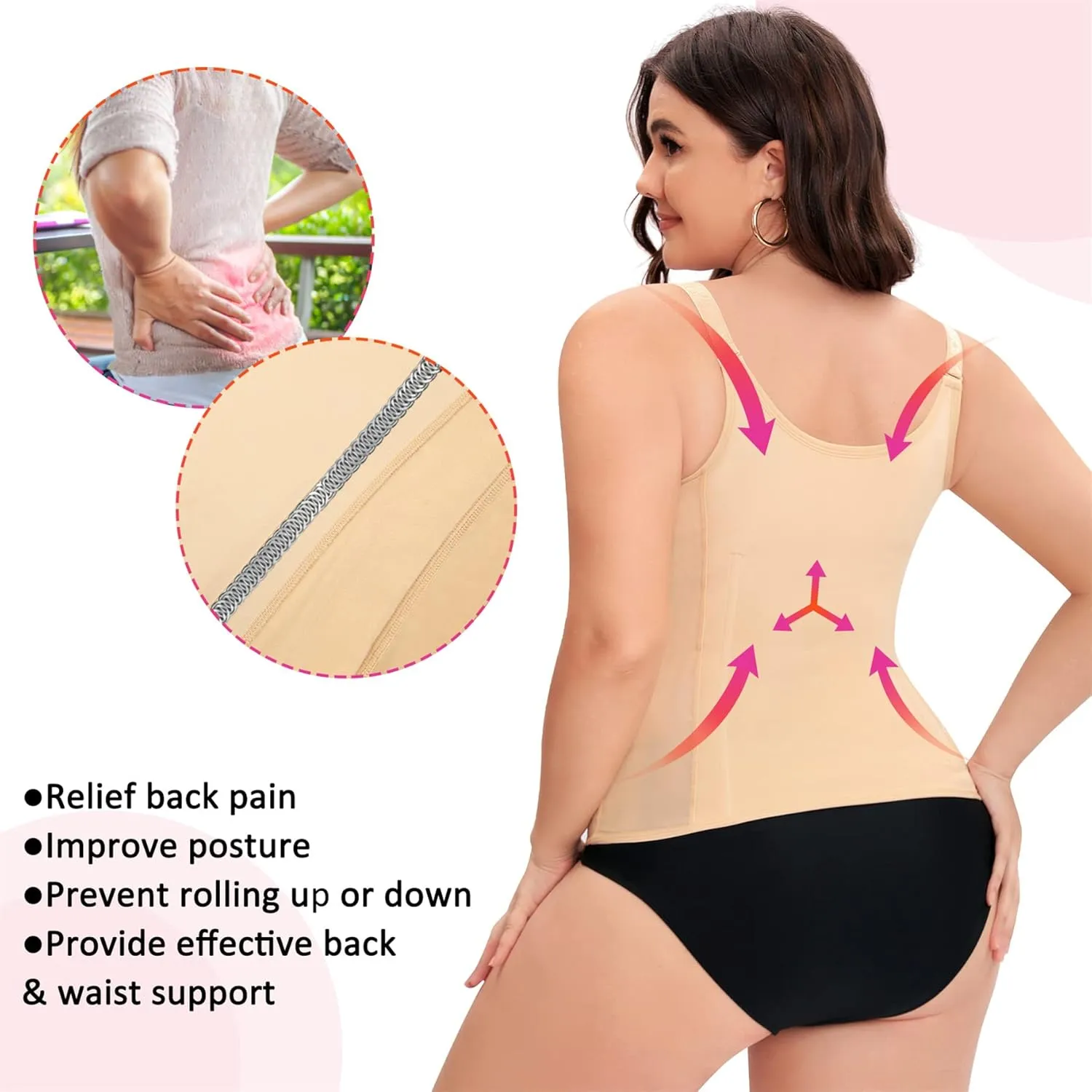 Eleady Womens Waist Trainer Corset Vest Weight Loss Breathable Tank Tops Tummy Control Shapewear Slimming Body Shaper