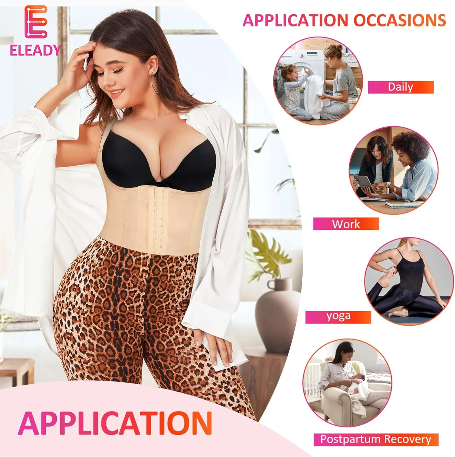 Eleady Womens Waist Trainer Corset Vest Weight Loss Breathable Tank Tops Tummy Control Shapewear Slimming Body Shaper