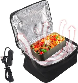 Electric Heated Lunch Box, Portable Microwave for Camping, Food Warmer Lunch Box Car Microwave Portable Oven Container Heater Travel Food Warmer USB Powered