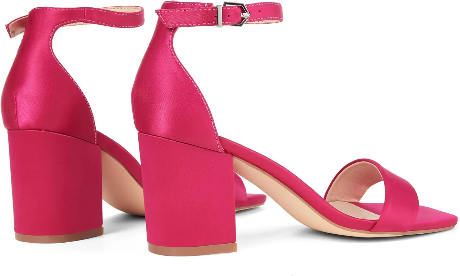 Elisabet Tang 2.36 inch Open Toe Ankle Strap Chunky Heels Pump Sandals Party Dress Sandals Daily Work Wedding Buckle Heels Sandals Shoes