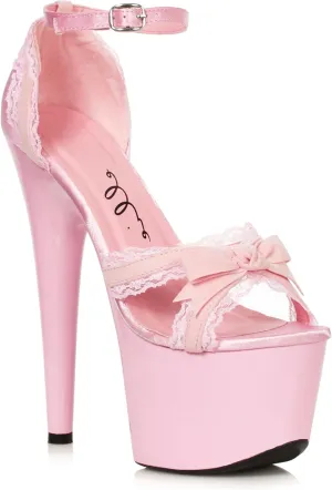 Ellie Shoes Women's Velvet Lace & Bow Heeled Sandal, 9