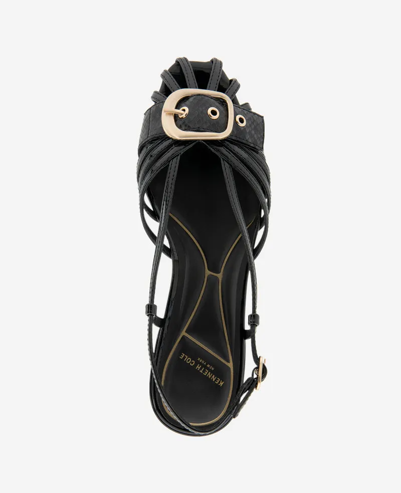 Farrah Patent Caged In Buckle Sandal
